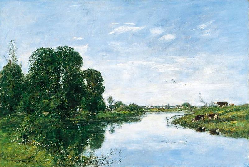 Eugene Boudin The River Touques at Saint Arnoult